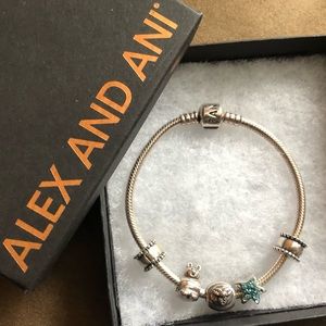 Authentic Pandora bracelet with 5 Charms